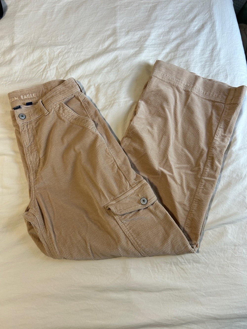 American Eagle Outfitters Super High-Rise Baggy Wide Leg Corduroy Cargo Pant 8R